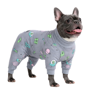 Dog Pajamas Onesie Alien Print Soft Stretch Pet Sleepwear Cozy Breathable All Season Nightwear For Small Medium Dogs Indoor Use - Product Image 3