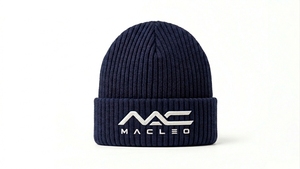 Gorro de Punto Macleo Negro 100% Algodón con Logotipo Bordado, Unisex, Casual, Invierno, 54-56CM - Product Image 5