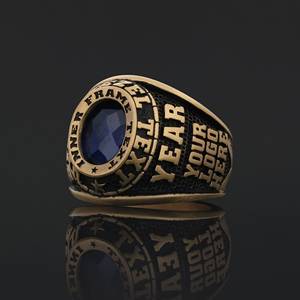 Anillo Universitario BOJ MCollege 015 Personalizado de Plata con Diamantes, Anillo de Graduación Unisex, Certificado GIA, Micro, Bajo Precio - Product Image 1
