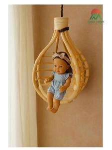 Muñeca Colgante de Ratán, Decoración Bohemia Hecha a Mano, Adorno de Pared, 2 Piezas, Tema de Bebé, Cuna de Pared para Muñecas - Product Image 4
