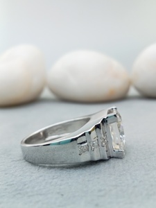 Anillo de Compromiso y Boda D'VINS JEWELS con Forma de Princesa, Corte Brillante, Color D, Chapado en Oro Rosa, Cultivado en Laboratorio - Product Image 4