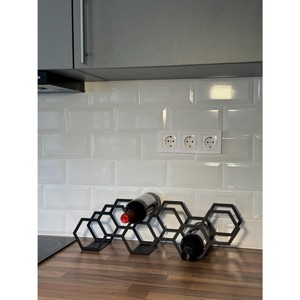Reliable Quality Minimalist Metal <b>Wine</b> <b>Rack</b> Hexagonal Design <b>Wall</b> Mounted Holder For Home Bar Use - Product Image 3