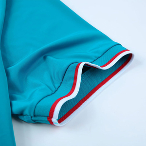 Polo en tricot à manches courtes turquoise pour homme, couleur unie, respirant, coupe classique, style décontracté - Product Image 2