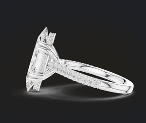 Bague de luxe en diamants de laboratoire taillés marquise et ronds, bijoux de mariage élégants pour la mariée, vente en gros - Product Image 2
