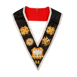Insignes d'officiers maçonniques confortables, brodés à la main selon la réglementation française, à coudre sur toile, fabriqués au Pakistan - Product Image 1