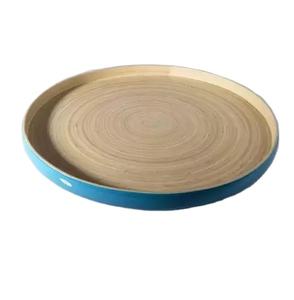 Plateau de service de forme ronde en incrustation d'os abordable Plateau de service en incrustation d'os vintage personnalisé Décoration de la maison Ustensiles de cuisine Plateau de vaisselle - Product Image 1