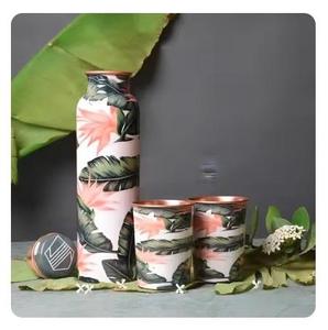 Botella de agua de cobre Toucan Tropics con estampado de pájaros exóticos de la selva, botella reutilizable para el hogar, oficina, viajes, uso diario - Product Image 2