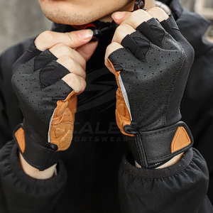 Guantes de Ciclismo Profesionales de Medio Dedo, Hechos de Cuero/Neopreno, Antideslizantes, que Absorben la Humedad, Ajuste Cómodo para Ciclismo - Product Image 2