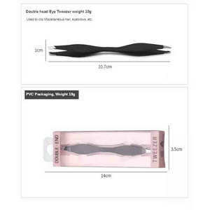 Pinzas de Doble Punta para Cejas, de Acero Inoxidable, Ligeras, de Lujo, Herramienta Profesional para Extensión de Pestañas - Product Image 6