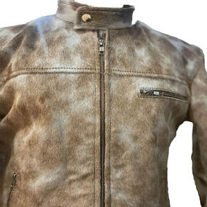 Veste en cuir de vachette pour homme, nouveau design, prix de gros, manteau classique en cuir de vachette, veste d'hiver en cuir véritable à imprimé animal pour homme - Product Image 5