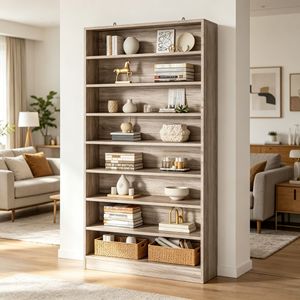 Libreria Girevole in Legno dal Design Minimalista per Camera da Letto, Salvaspazio e Antiscivolo, Modello Studio - Product Image 3
