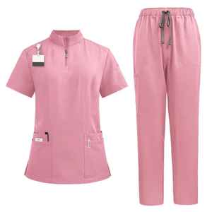 Uniforme de Trabajo Hospitalario Moderno al por Mayor, Conjunto de Uniforme Médico Unisex de Alta Calidad para Adultos, Satén con Detección de Agujas - Product Image 4