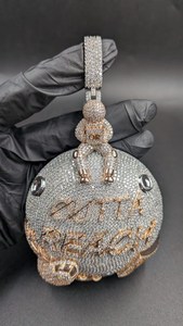 Colgante de Moissanita Personalizado con Nombre Estilo Hip Hop, Plata 925, Joyería Fina Unisex, Colgantes y Dijes - Product Image 5