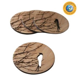 European High Quality Monstera Shaped Ceramic Wood Resin Coaster Classic Home Bar <b>Table</b> - Product Image 6