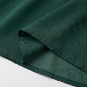 Jupe élégante en mousseline de soie pour femme, coupe trapèze, avec nœud à la taille, longueur genou, en organza vert uni, design plissé - Product Image 6