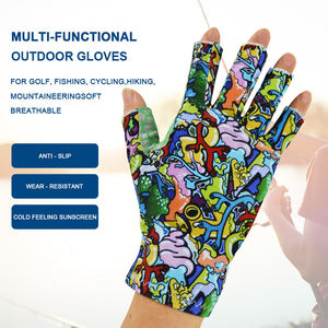 Sommer Schnelltrocknende Leichte Atmungsaktive Unisex Sonnenschutz UV-Schutz Kajak Bootfahren Halbfinger Kühlende Angelhandschuhe - Product Image 5