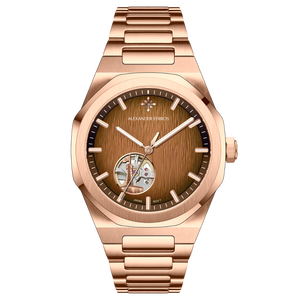 Montre mécanique automatique pour homme Alexander Ferros 9292R/08, mouvement Miyota, boîtier en acier inoxydable 39 mm, verre saphir, analogique, chronographe - Product Image 1