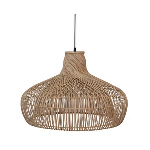 Round Rattan <b>Lampshade</b> Natural Modern Design Lighting <b>Lampshade</b> for Home Decor - Product Image 1