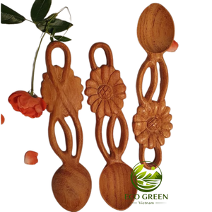 Cuillère en bois artisanale, ustensile de cuisine en bois naturel fait à la main, vaisselle rustique, cadeau durable pour la maison et les cafés - Product Image 3