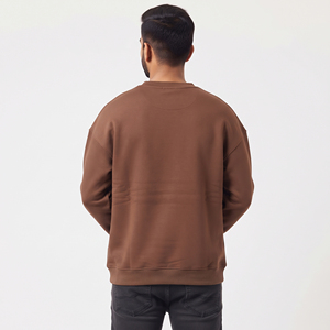 Custom Puff Printed <b>Men</b> Drop Shoulder Sweatshirt Crew Neck Cotton Fleece Pullover <b>Top</b> <b>Men</b> Winter Wear Long Sleeve <b>Sweat</b> Tee - Product Image 3