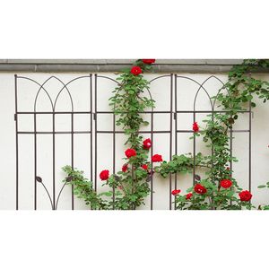Set di 4 tralicci da giardino in metallo antiruggine da 180 cm x 45 cm per piante rampicanti, supporto per fiori da esterno - Product Image 6