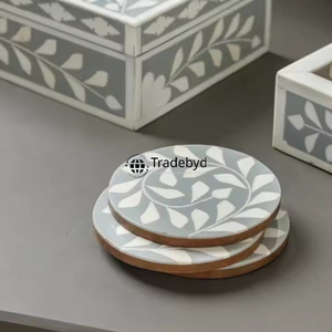Sous-verre élégant en os incrusté, fait main, décoration de table Tradebyd - Product Image 1