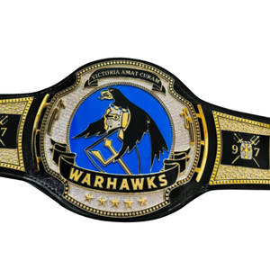 Warhawks Championship Belt VFA-97 Fighter Squadron Design with Gold, Black, and Blue Color Scheme - Product Image 2