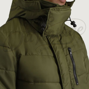 Premium Men Faux <b>Leather</b> Puffer <b>Jacket</b> Hooded Quilted Winter Coat Warm Padded Outerwear - Product Image 4