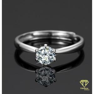 Classic Round Moissanite <b>Solitaire</b> Engagement <b>Ring</b> 925 Sterling <b>Silver</b> Bridal Jewelry Custom Wedding <b>Ring</b> for Women - Product Image 2