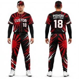 Custom Purple Men's 100% Polyester Baseball Uniform Sublimation Jersey Pants <b>Two</b> <b>Piece</b> Sports Team <b>Set</b> - Product Image 4
