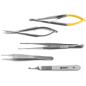 Instruments de microchirurgie dentaire : Porte-aiguilles Castroviejo, Pinces, Ciseaux, Pincettes - Product Image 1