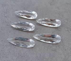 คริสตัลควอตซ์ธรรมชาติทรงหยดน้ำเจียระไนแบบเหลี่ยมเพชรพลอยสำหรับทำเครื่องประดับ - Product Image 3