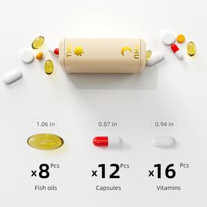Organizzatore Portatile di Medicinali Giornalieri AM PM, Portapillole Settimanale 7 Giorni, Scatola per Pillole da Viaggio con Funzione Doppio Orario per Conservazione Vitamine - Product Image 2
