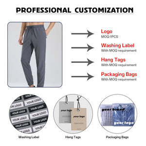 Wholesale New Design Breathable Lightweight Premium Casual Men's Canvas <b>Trousers</b> Mid <b>Drawstring</b> Closure Plus Size Winter Pockets - Product Image 4