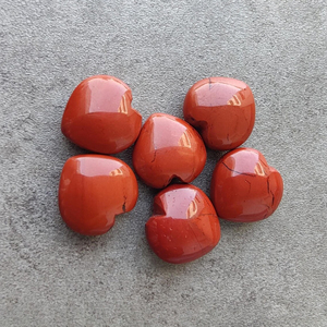 <b>Red</b> Jasper Briolette Cabochon Heart Shape Calibrated AAA+ Gemstone, for Jewelry Making - Product Image 1