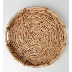 Bandeja decorativa de jacinto de agua tejida a mano para servir, bandejas redondas para servir, venta al por mayor para decoración del hogar - Product Image 3