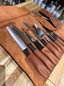 100% Genuine Leather Eco-Friendly Lightweight Classic Portable Chef Knife Roll Professional Collection LKR-0377 - Product Image 2