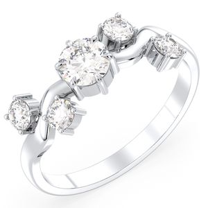 Anillos de compromiso REYES de alta calidad con corte brillante redondo de 0.79 quilates de moissanita para mujer, oro sólido de 14K, regalo de boda, joyería fina. - Product Image 2