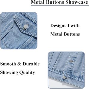 Veste en jean décontractée pour homme, en coton, pour l'hiver, le printemps et l'automne, à manches longues et style débardeur, avec nombril apparent - Product Image 5