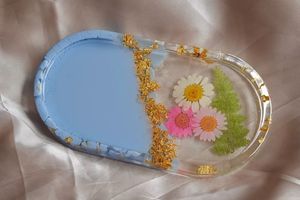 Handmade <b>Epoxy</b> Resin Multipurpose Tray For Serving Snacks Beverages And Decorative <b>Table</b> Arrangements - Product Image 2