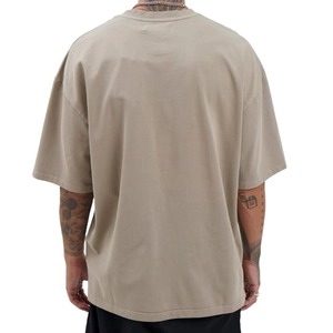 Men's <b>Tshirts</b> Streetwear Custom logo High Quality 100% Cotton Drop Shoulder Blank Heavyweight Crew Neck T-shirts - Product Image 1