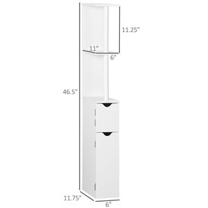 "Modern Freestanding White Bathroom <b>Storage</b> Cabinet with Space-saving & Waterproof <b>Open</b> Shelves" - Product Image 3