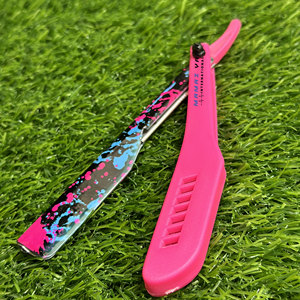 Pink Powder Coated Stainless Steel Blade Manual <b>Plastic</b> Handle Barber Shaving Razor Wholesale Professional <b>Sliding</b> Razor - Product Image 2