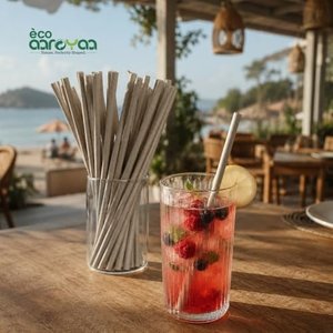 Pajitas Ecológicas Aaroyaa de Cáscara de Café Biodegradables y Libres de Plástico de 6 mm y 8 mm para Bebidas Frías, Smoothies y Batidos - Product Image 6