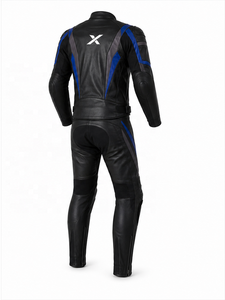 X Standard Two-Piece Leather Motorcycle <b>Suit</b> | Black <b>Red</b> Gray | X Logo | OEM ODM Manufacturer | Premium Design | Racing Wear - Product Image 3