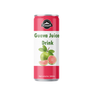 Jus de fruits tropicaux VINAM avec pulpe de fruits frais : Goyave, Litchi, Ananas, Mangue en canette 250ml 330ml OEM/ODM Marque Privée - Product Image 1