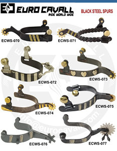 Espuelas de caballo estilo antiguo para hombre, decorativas, de acero inoxidable, con placa de cobre tallada, marca personalizada - Product Image 6