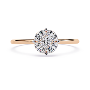 Bague Harmonie Symphonie en diamant de laboratoire Marquise en or 10 carats avec certification IGI, design artistique fluide et accents de diamants - Product Image 2
