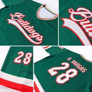 Jersey de Hockey sobre Hielo Blanco para Hombre, Manga Larga, Logotipo Bordado en 3D, Absorbente de Humedad, Algodón/Fibra de Bambú, Nombres y Números de Equipo Personalizados - Product Image 4