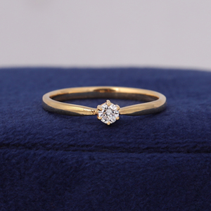 Anillo de Compromiso de Oro Sólido para Mujer con Diamante de Laboratorio de Corte Redondo de 0.20 CT, Minimalista/Pequeño - Product Image 6
